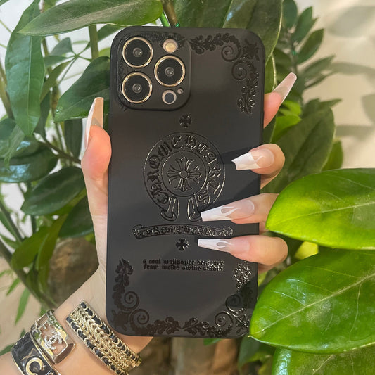 Coque de téléphone noire tendance (Cœur)