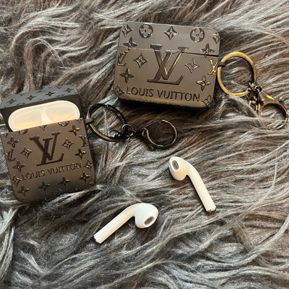 Schwarze trendige Airpods Hülle (Big Love)
