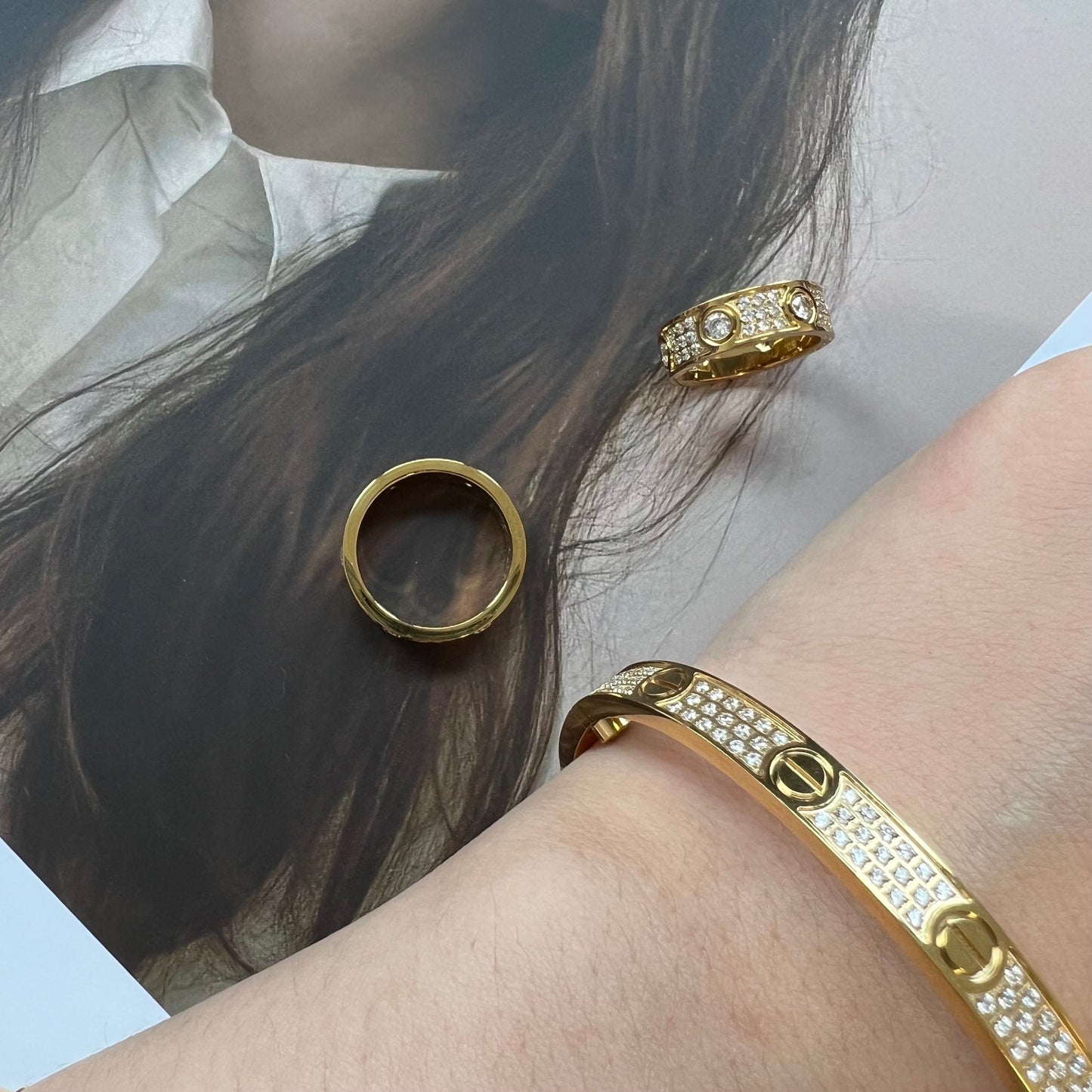 Gold Diamond Love Ring