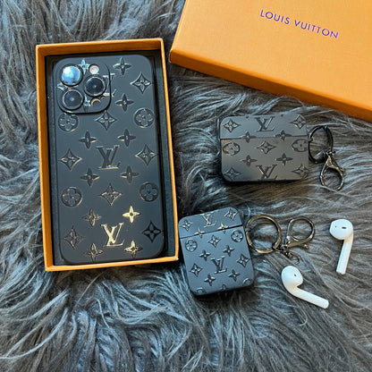 Étui tendance noir pour Airpods (Petit amour)