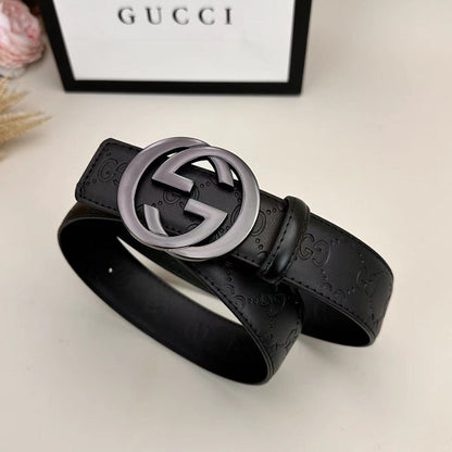 Ceinture classique de bonne qualité (boucle gris métallisé)