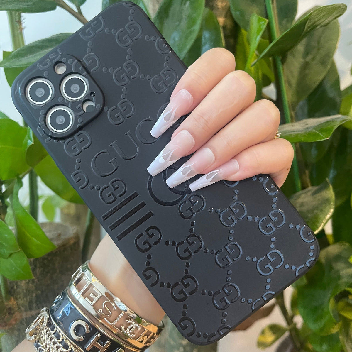 Coque de téléphone noire tendance ( G )