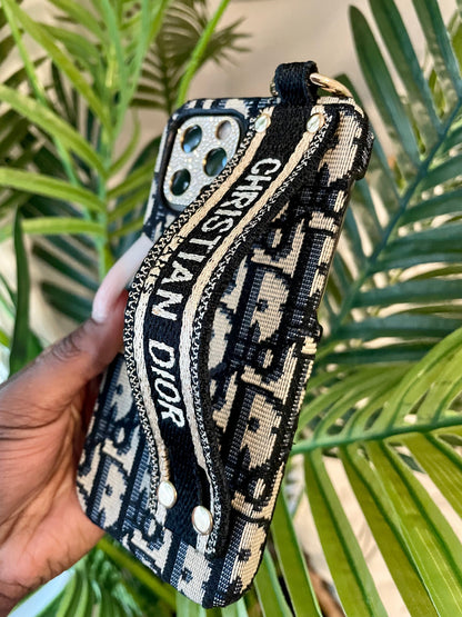 Embroidered w/strap Phone Case