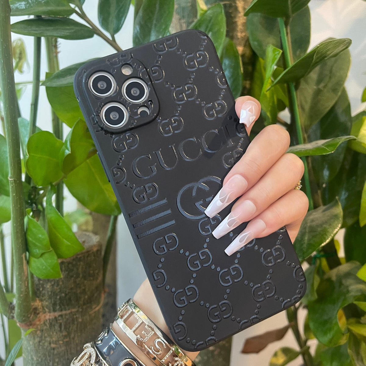 Coque de téléphone noire tendance ( G )