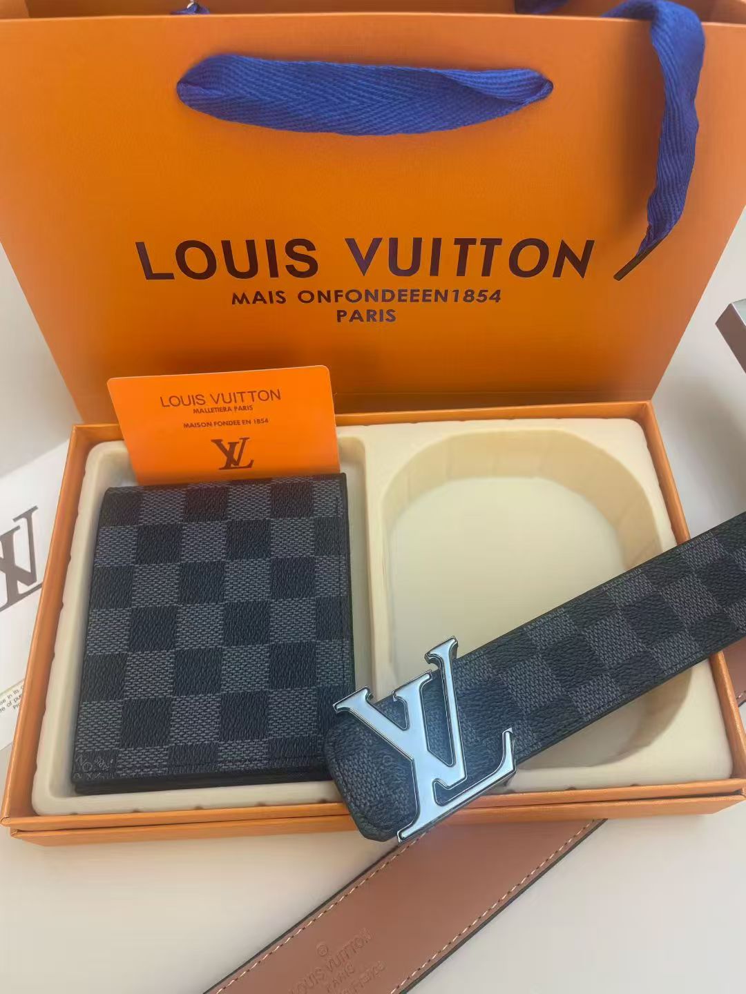 2 ensembles de ceinture et portefeuille avec boucle en cœur avec emballage