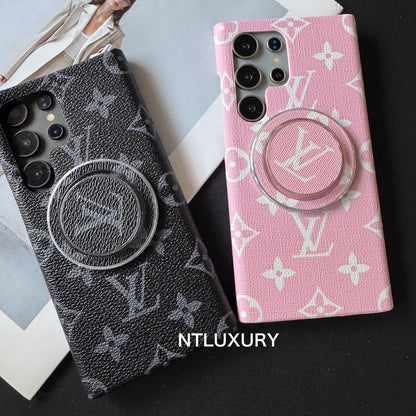 Traditional Love Samsung Case with MagSafe Holder (Black & Pink Big Love)