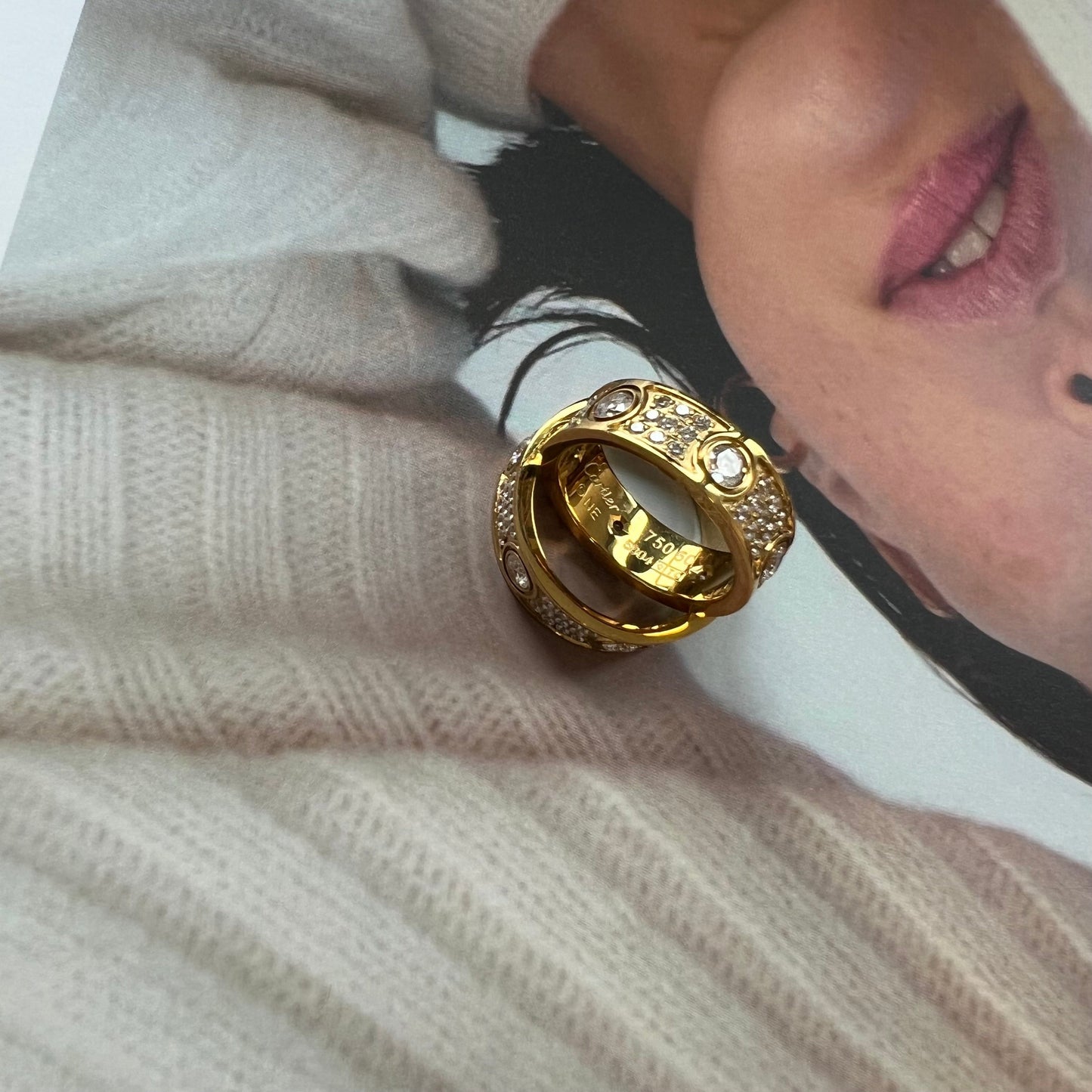 Gold Diamond Love Ring