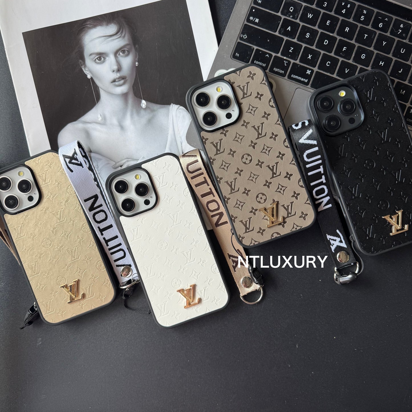 Pure Press Floral Design Phone Case with Stripe