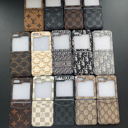 Vintage Floral Case For Z-Flip Series with Pocket (Black Love)