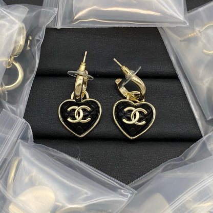 Boucles d'oreilles créoles Cœur Noir