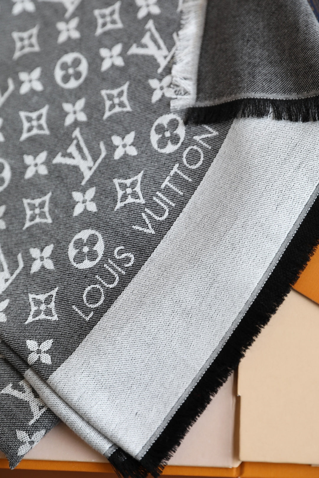 Grey Love Square Silk Scarf