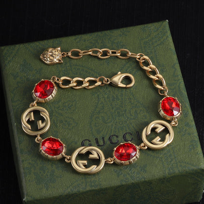 Bracelet, boucles d'oreilles et collier (rouge) – Superbe design original