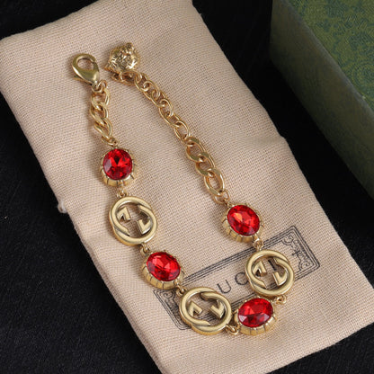 Bracelet, boucles d'oreilles et collier (rouge) – Superbe design original