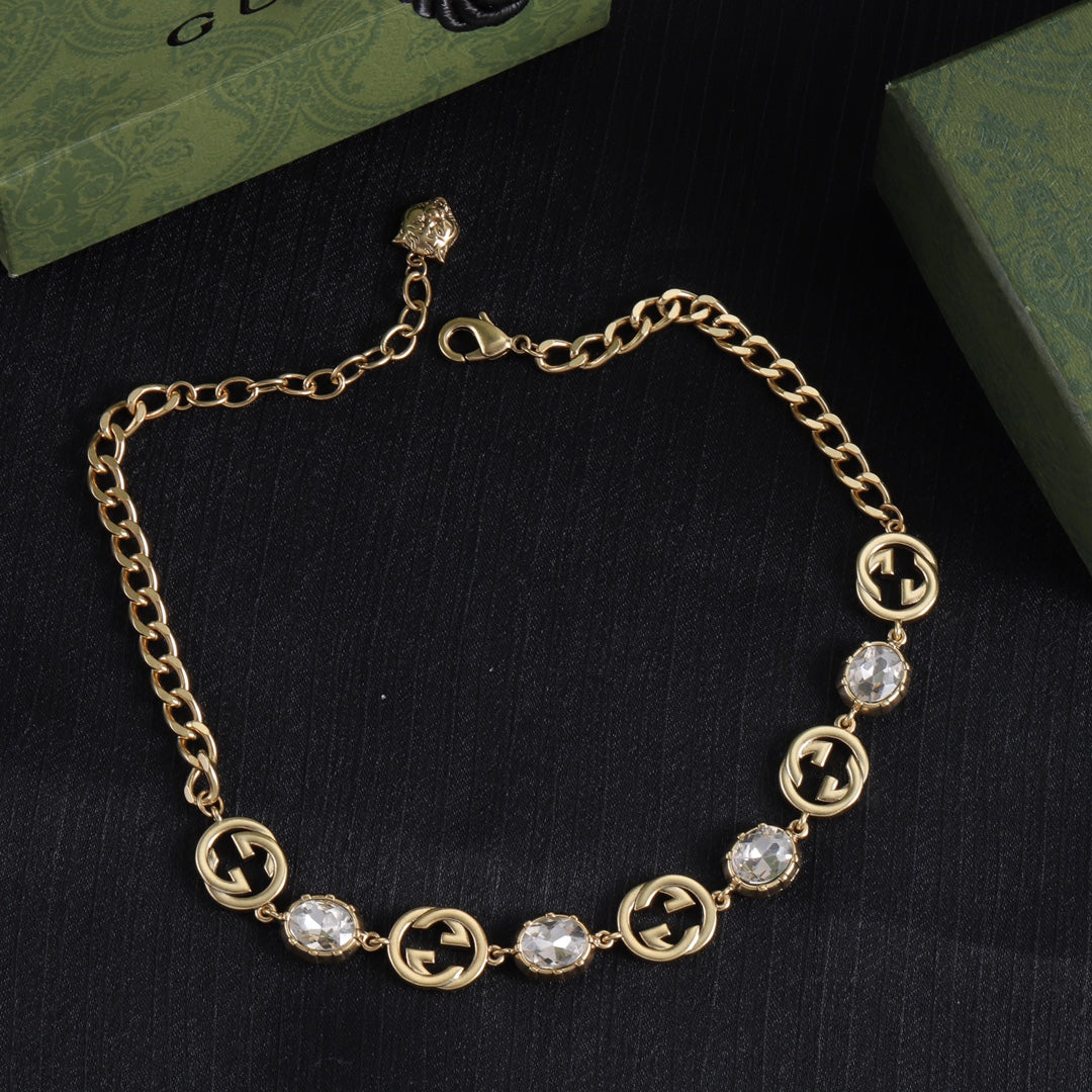 Good Fancy Design Bracelet & Earrings & Necklace (White)