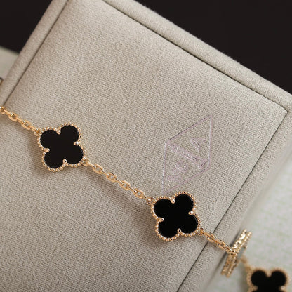 Bracelet vintage feuilles noires