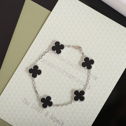 Bracelet vintage feuilles noires