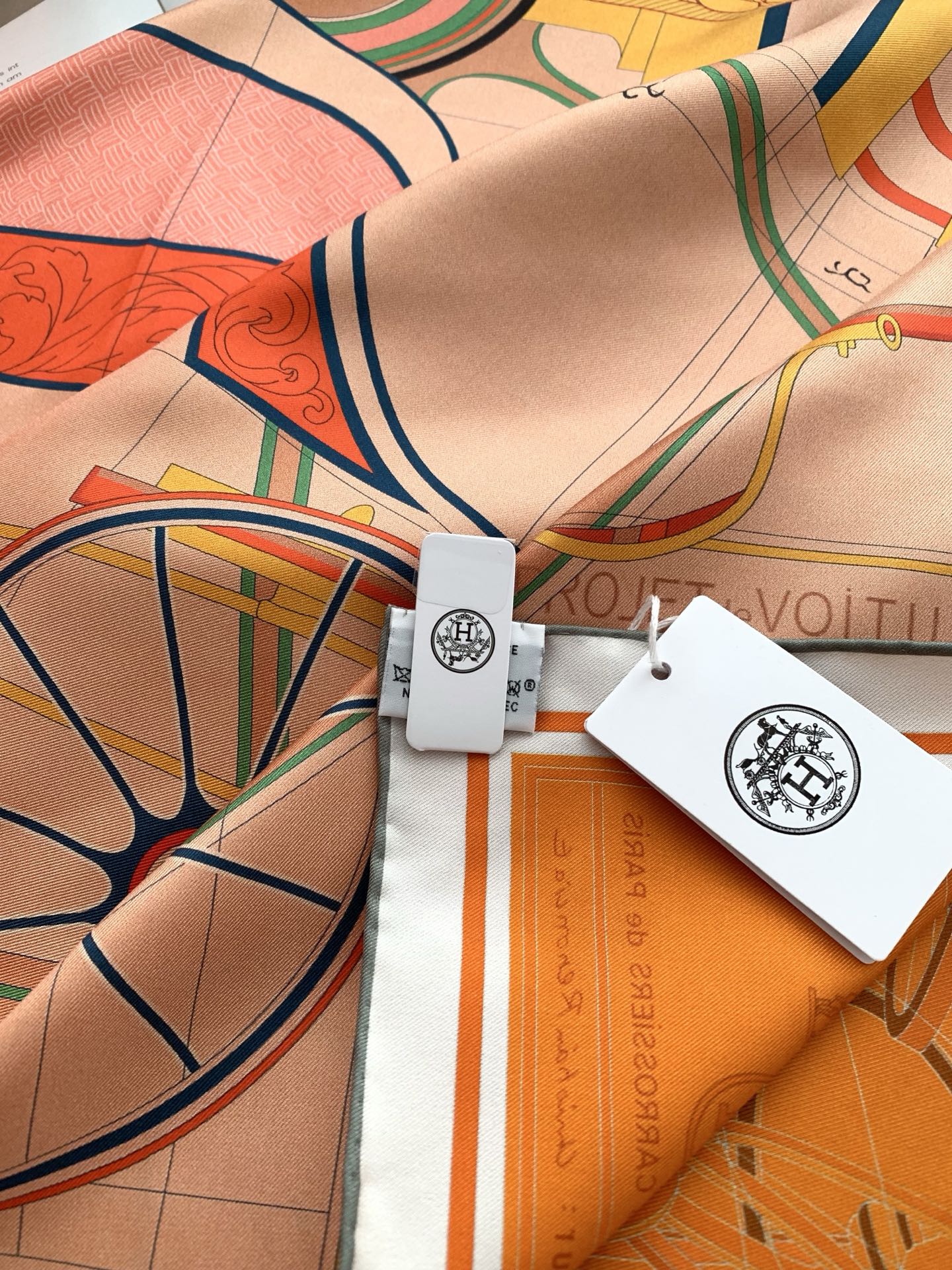 Painting Horse Silk Scarf （Orange）