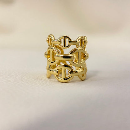 Pig Nose Openwork Bracelet & Rings