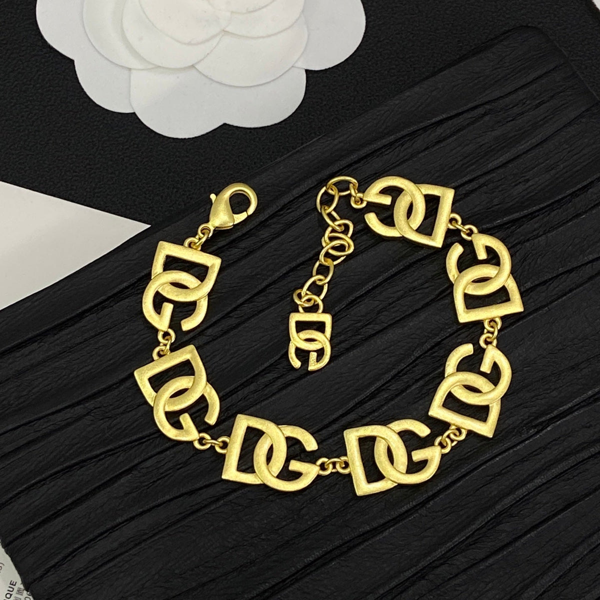 Dog Chain Elegant Girl Set (Earrings+Bracelet +Necklace) - Gold