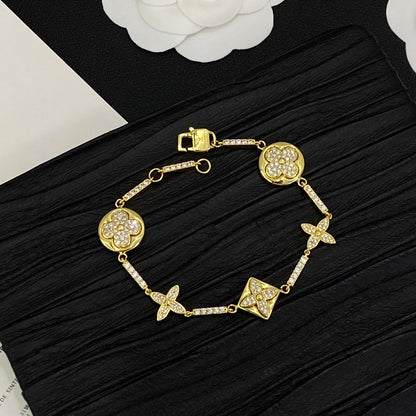 Glitter Shell Love Girl Design 2 Set ( Bracelet +Necklace) - Gold