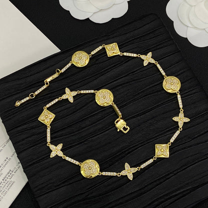 Glitter Shell Love Girl Design 2 Set ( Bracelet +Necklace) - Gold