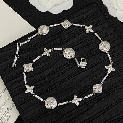 Glitter Shell Love Girl Design 2 Set ( Bracelet +Necklace) - Silver