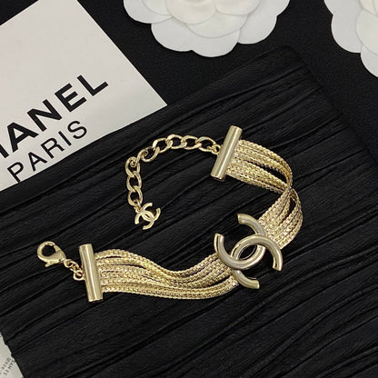 Tassel CC Design 3 Set (Earrings+Bracelet +Necklace)- Gold