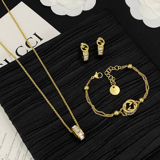 Good Glitter Girl Design 3 Set (Earrings+Bracelet +Necklace)