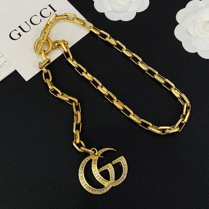 Good Glitter Shine Design 4 Set ( Earrings+Bracelet + Brooch +Necklace)- Gold