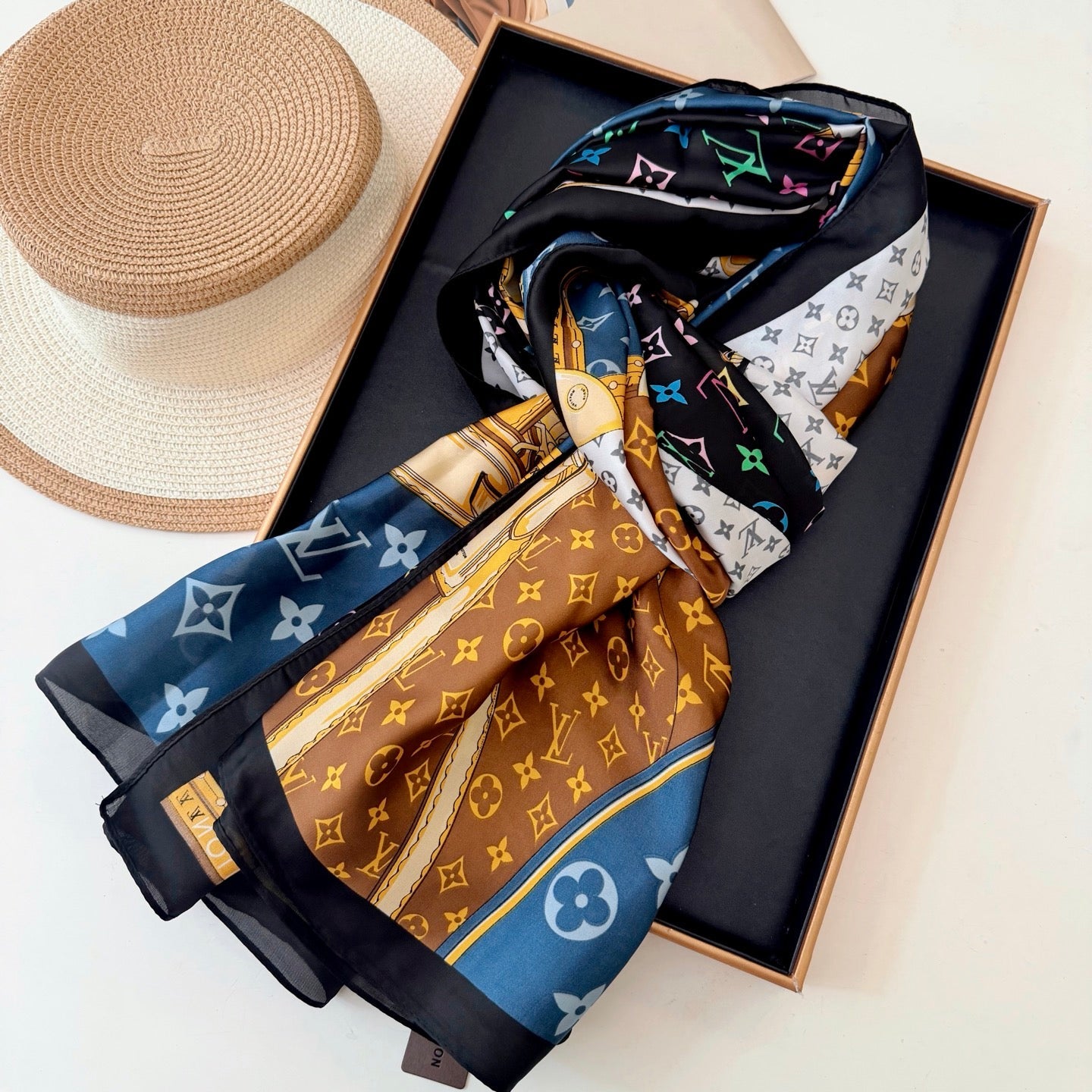 Love Painting Silk Long Scarf