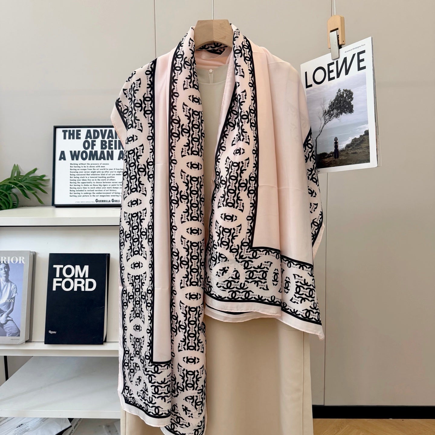 CC Pink Girl Silk Long Scarf