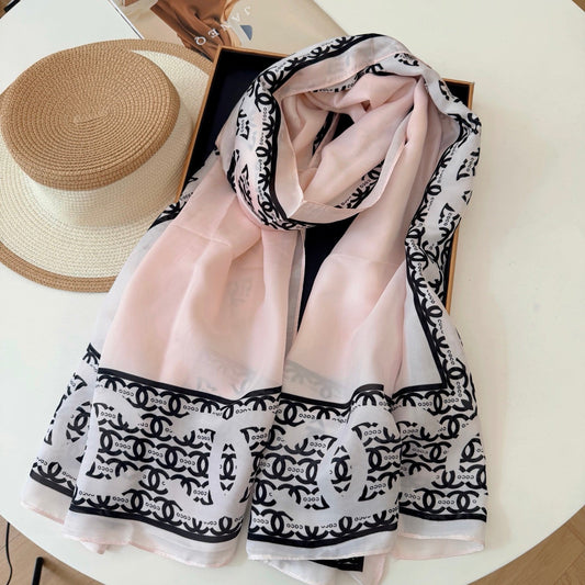CC Pink Girl Silk Long Scarf