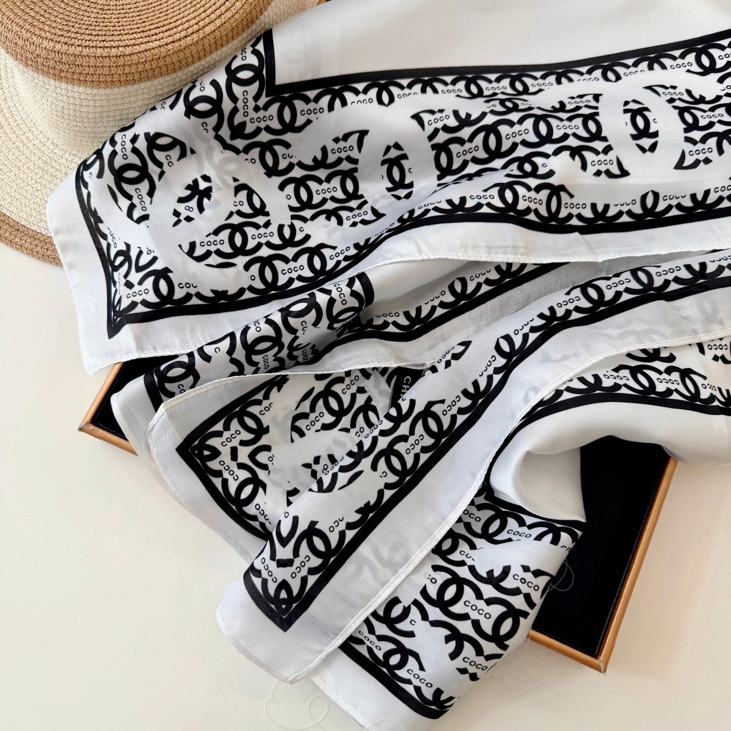 CC White Girl Silk Long Scarf