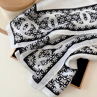 CC White Girl Silk Long Scarf