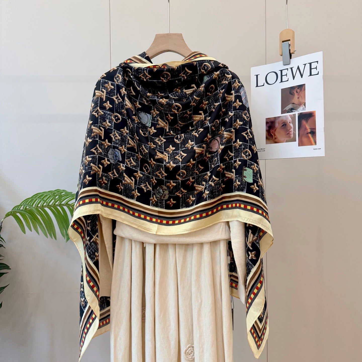 Black Love Long Silk Scarf
