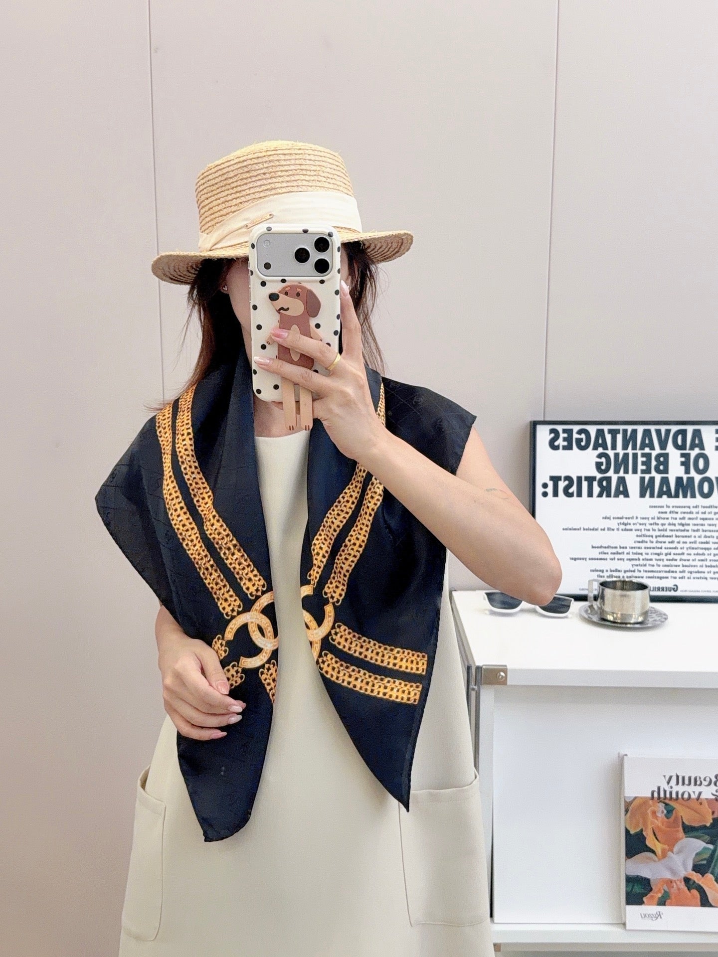 Less is More CC Square Silk Scarf
