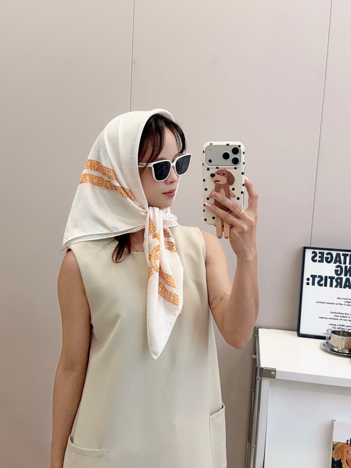 Less is More CC Square Silk Scarf