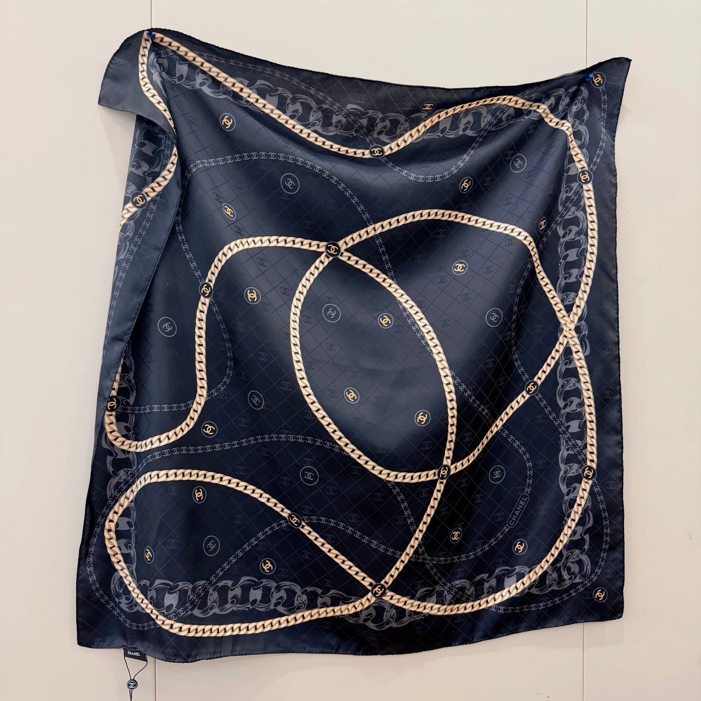 CC Chain Square Silk Scarf