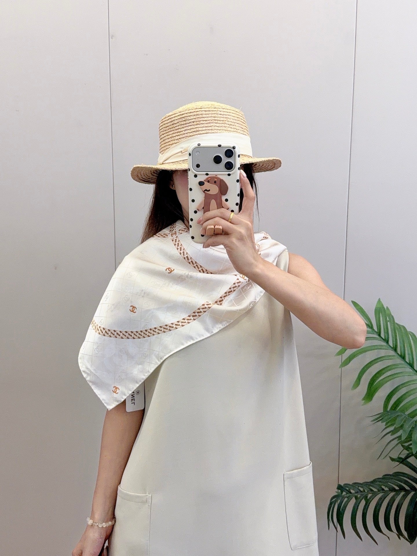 CC Chain Square Silk Scarf