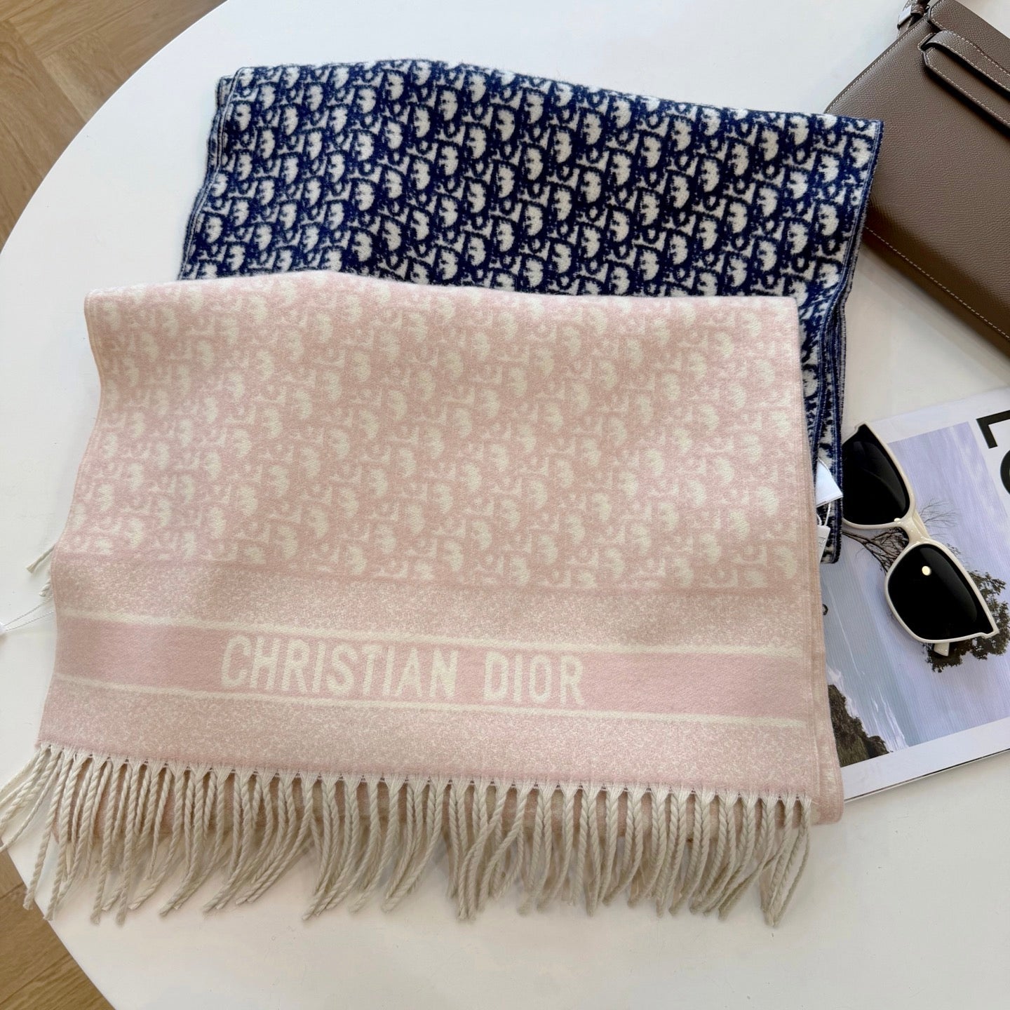 Floral Dove Long Cashmere Scarf