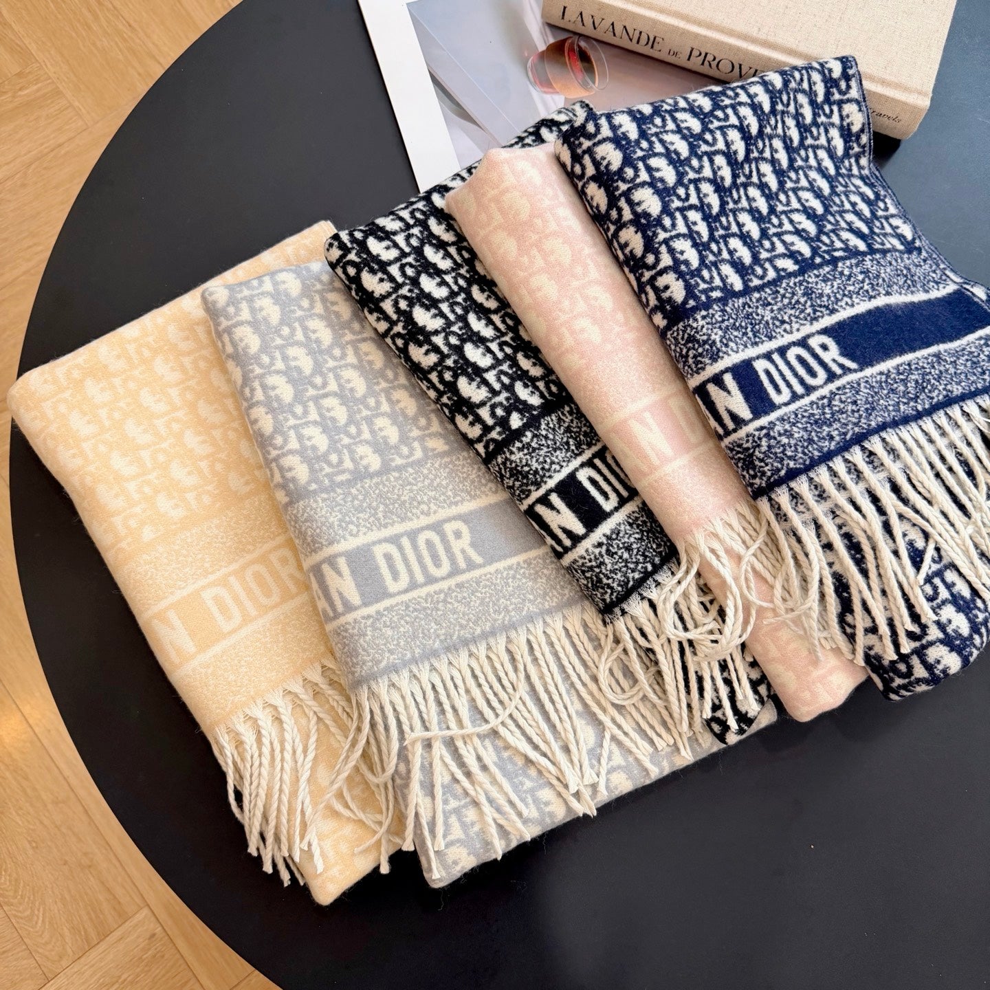 Floral Dove Long Cashmere Scarf