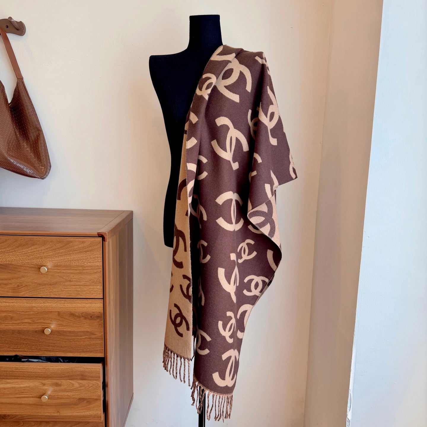 Floral Irregular CC Long Cashmere Scarf