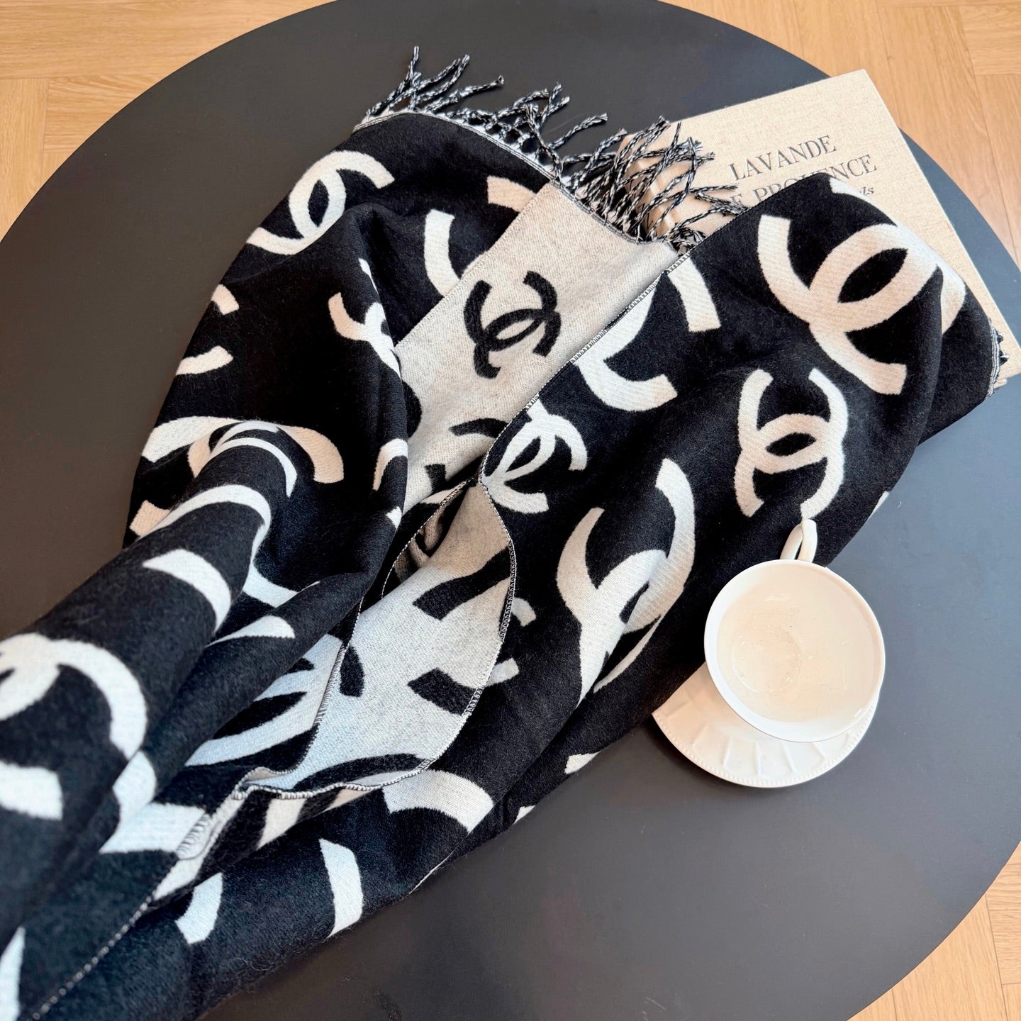 Floral Irregular CC Long Cashmere Scarf