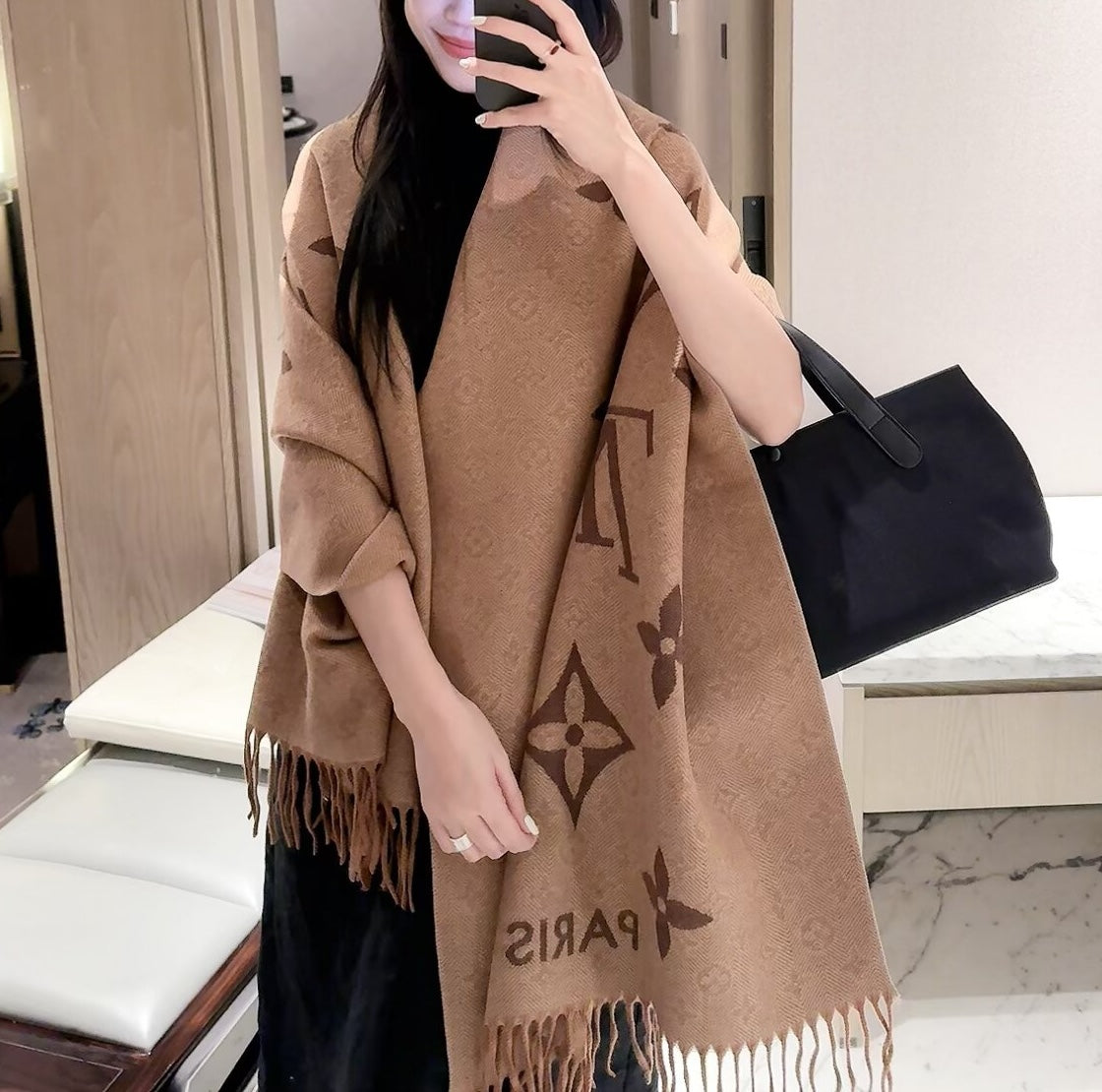 Less is More Letter Love Long Cashmere Scarf