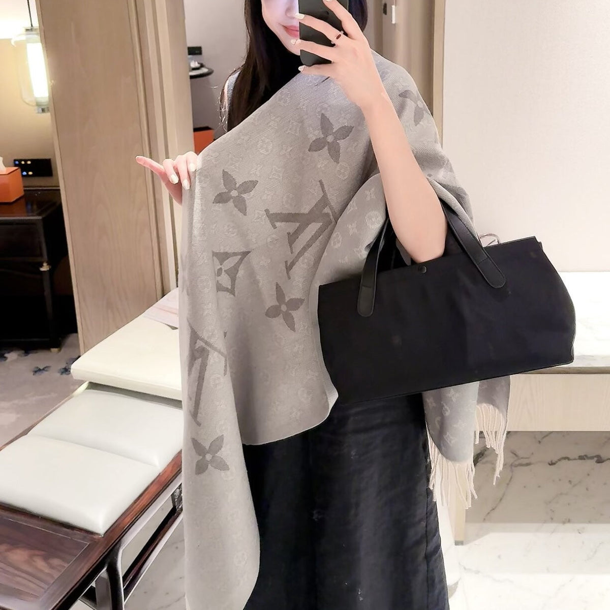 Less is More Letter Love Long Cashmere Scarf