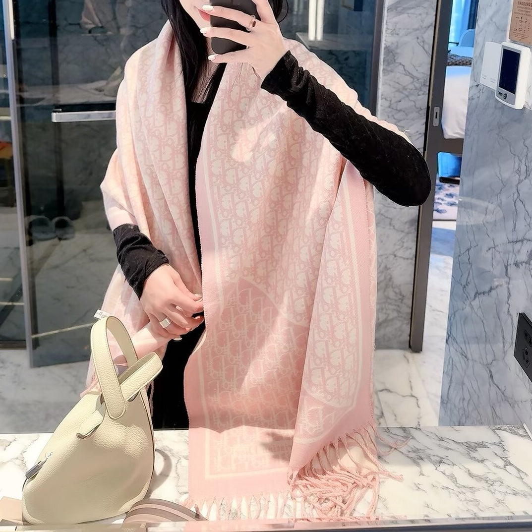 Colorful Floral Dove Long Cashmere Scarf