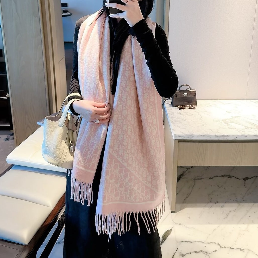 Colorful Floral Dove Long Cashmere Scarf