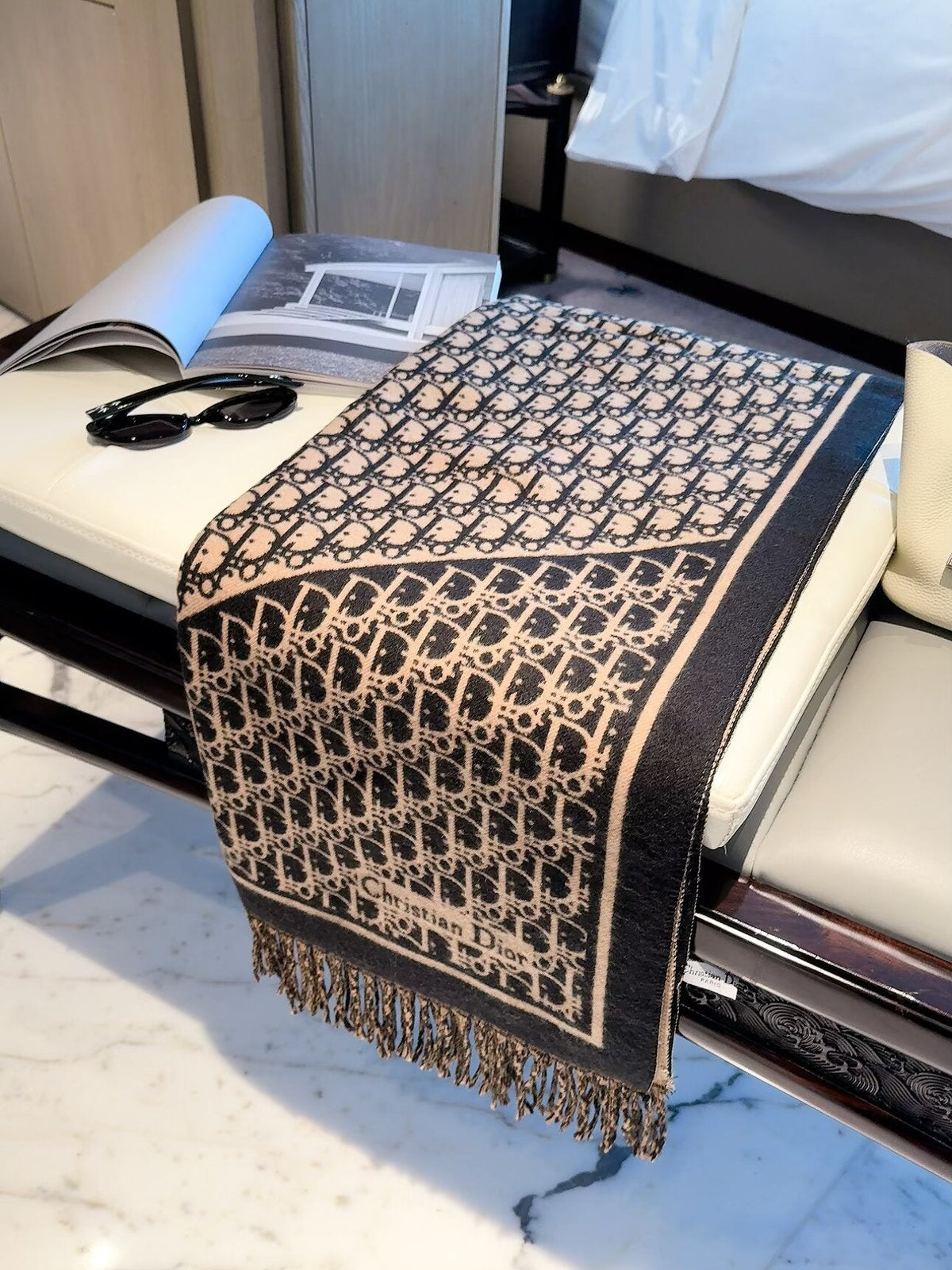 Colorful Floral Dove Long Cashmere Scarf