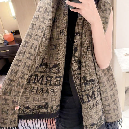 Fancy Horse Long Cashmere Scarf