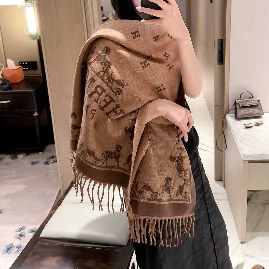Fancy Horse Long Cashmere Scarf